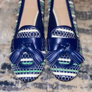 Tory Burch Multi Color Woven Oxford Tassel Pump Sz 5
